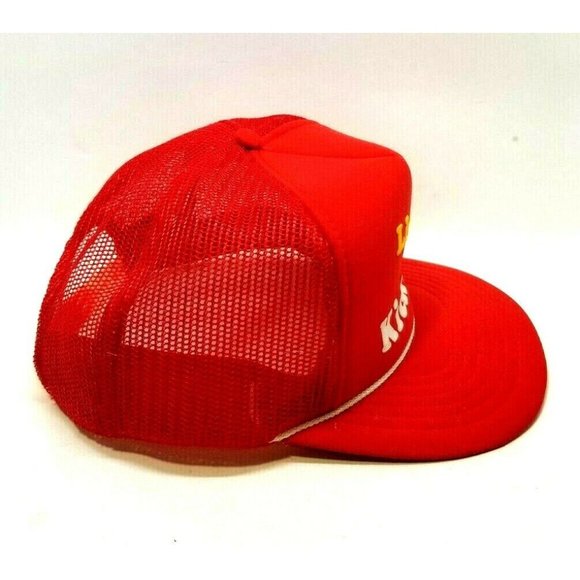 Vintage 1980’s LICENSED TO KICK ASS Red Snapback Trucker Hat Cap String (DM2) - Picture 6 of 8